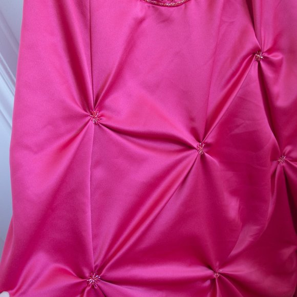 BLONDIE NITES Red Prom Ball Dress Gown Strapless Beads Mesh Large sz 17 - Picture 5 of 7